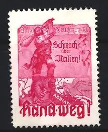 Reklamemarke Deutschland, Schmach über Italien!, Krieger mit Keule