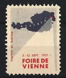 Reklamemarke Wien, Foire de Vienne 1937, Landkarte Österreich
