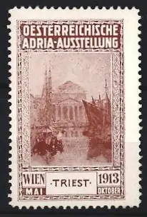 Reklamemarke Wien, Österreichische Adria-Ausstellung 1913, Schiffe und Gebäude
