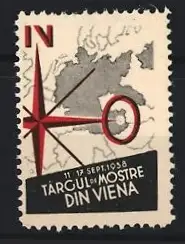 Reklamemarke Wien, Târgul de Mostre din Viena 1938, Kompass und Landkarte
