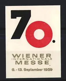 Reklamemarke Wien, Wiener Internationale Messe, 70. Jubiläum 1950