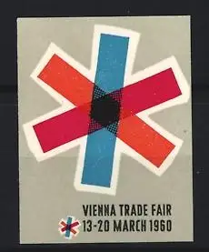 Reklamemarke Vienna, Vienna Trade Fair 1960, Farbiges Kreuz-Symbol