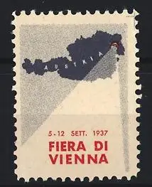 Reklamemarke Wien, Fiera di Vienna 1937, Österreich-Karte