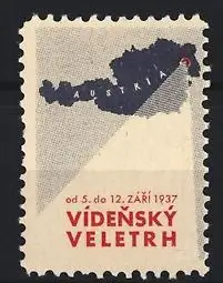 Reklamemarke Wien, Videnský Veletrh 1937, Österreich-Karte