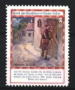 Reklamemarke Nieder-Oesterreich, Bund der Deutschen, reisender Schüler