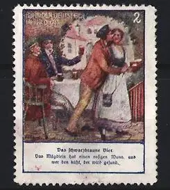 Reklamemarke Bund der Deutschen in Nieder-Österreich, Paare beim Trinken