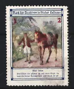 Reklamemarke Österreich, Bund der Deutschen in Niederösterreich, Mann mit Pferd