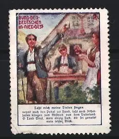 Reklamemarke Bund der Deutschen in Nieder-Österreich, Prost!, geselliges Beisammensein