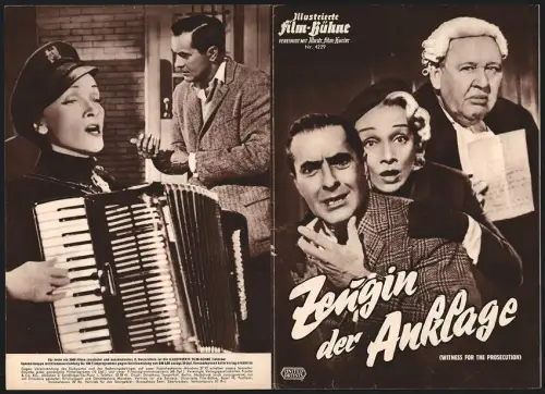 Filmprogramm IFB Nr. 4229, Zeugin der Anklage, Marlene Dietrich, Tyrone Power, Regie: Billy Wilder