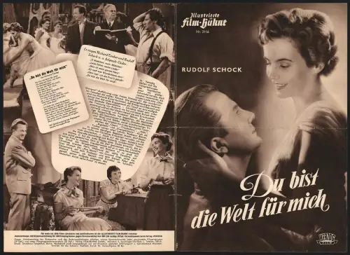 Filmprogramm IFB Nr. 2116, Du bist die Welt für mich, Rudolf Schock, Annemarie Düringer, Regie: Ernst Marischka
