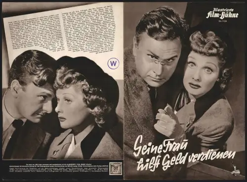 Filmprogramm IFB Nr. 1134, Seine Frau hilft Geld verdienen, Lucille Ball, Eddie Albert, Regie: Lloyd Bacon