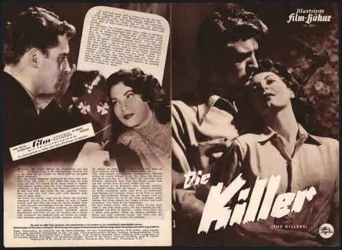 Filmprogramm IFB Nr. 3851, Die Killer, Burt Lancaster, Ava Gardner, Regie: Robert Siodmak