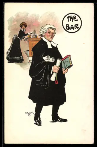 Künstler-AK Richter in seiner Robe