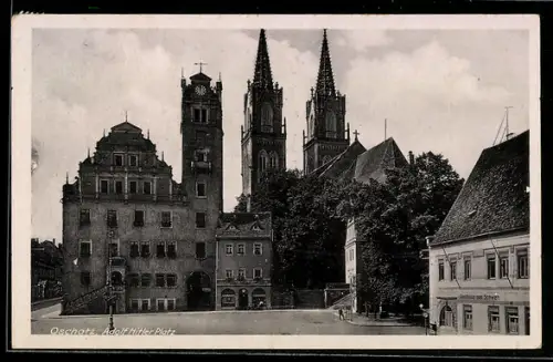AK Oschatz, Platz, Rathaus, St. Aegidienkirche