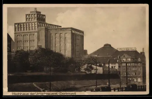 AK Dortmund, Hochhaus der Unionbrauerei mit Union-Hotel
