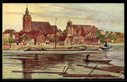 Lithographie Havelberg, St. Laurenziuskirche