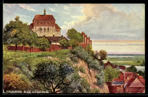 Künstler-AK Havelberg, Blick auf den Dom