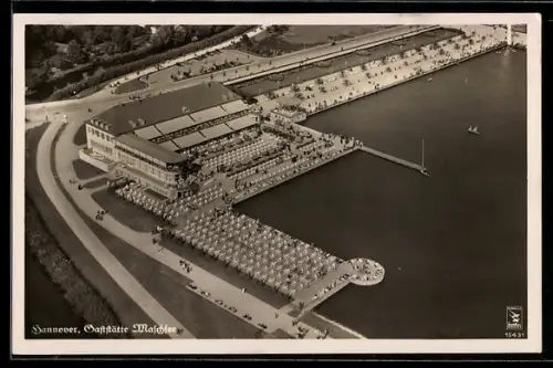 AK Hannover, Blick auf Gaststätte Maschsee, Inh. Hermann Lange