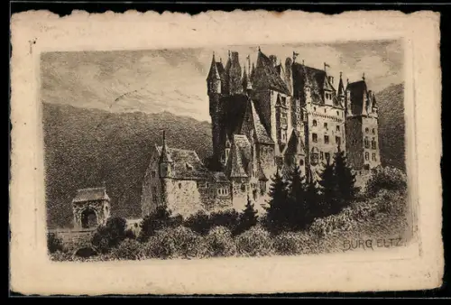 Künstler-AK Eltz, Burg Eltz