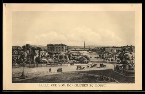Künstler-AK Hannover, Bellevue vom Königlichen Schlosse