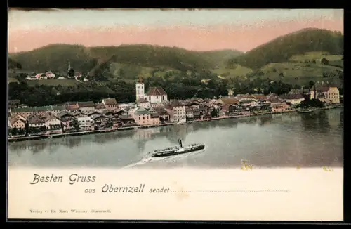 AK Obernzell, Teilansicht mit Kirche
