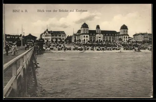 AK Binz a. R., Blick von der Brücke auf Kurhaus