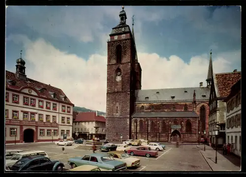 AK Neustadt an der Weinstrasse, Marktplatz mit Rathaus und Stiftskirche