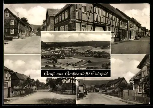 AK Grossbartloff /Eichsfeld, Panorama, Strassenpartien