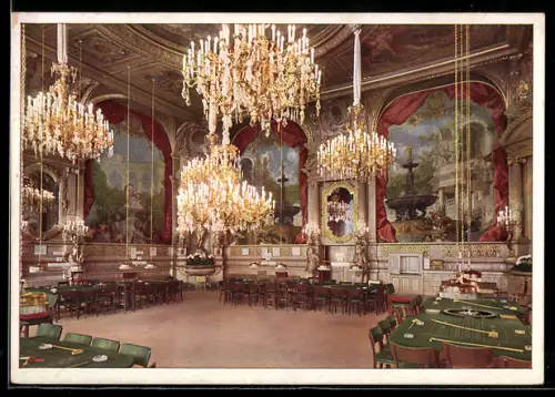 AK Baden-Baden, Casino, Grüner Saal, Innenansicht