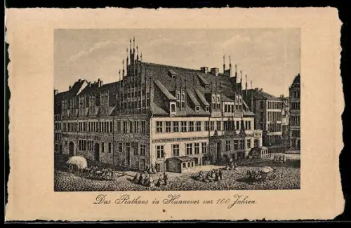Künstler-AK Hannover, Rathaus vor 100 Jahren