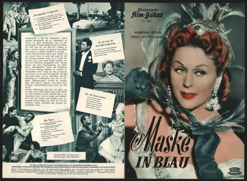 Filmprogramm IFB Nr. 1895, Maske in Blau, Marika Rökk, Paul Hubschmid, Regie: Georg Jacoby