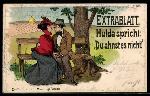 Künstler-Lithographie Bruno Bürger & Ottillie Nr. 1831: Extrablatt, Hulda spricht - Du ahnst es nicht!