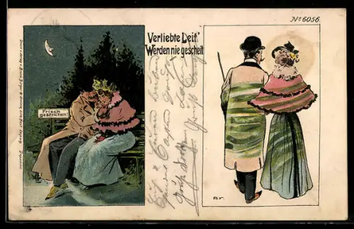 Künstler-AK Bruno Bürger & Ottillie Nr. 6056: Verliebte Leit werden nie gescheit