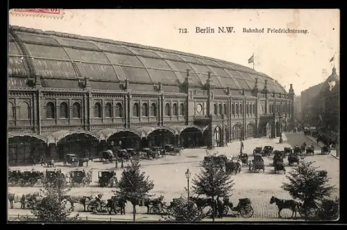 AK Berlin, Bahnhof Friedrichstrasse aus der Vogelschau
