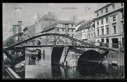 AK Berlin, Jungfernbrücke, Kanalansicht, Friedrichsgracht
