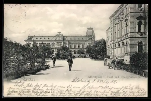 AK Zwickau, Post und Realgymnasium am Albertplatz