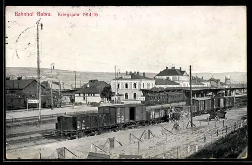 AK Bebra, Bahnhof, Kriegsjahr 1914-15