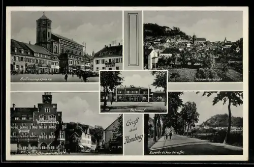 AK Homburg, Befreiungsplatz, Gesamtansicht, Zweibrücken
