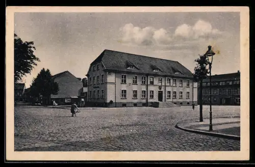AK Bernau, Marktplatz mit Rathaus