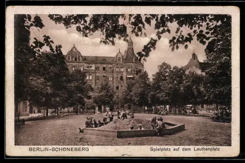 AK Berlin-Schöneberg, Spielplatz auf dem Leuthenplatz