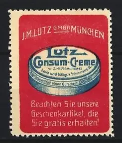 Reklamemarke München, Lutz Consum-Creme, Cremedose