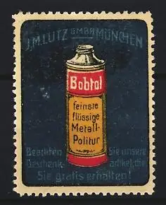Reklamemarke München, Bobrol feinste flüssige Metall-Politur, Politurflasche