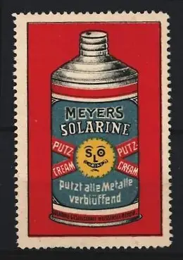 Reklamemarke Meyers Solarine, Putz-Creme-Dose