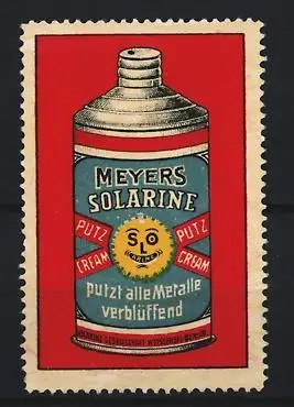 Reklamemarke Meyers Solarine, Putz-Cream, Putzcreme-Dose