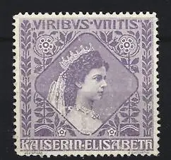 Reklamemarke Viribus Unitis, Kaiserin Elisabeth, Porträt mit Krone