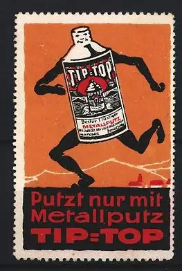 Reklamemarke Metallputz Tip-Top, Laufende Dose