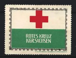 Reklamemarke Kgr. Sachsen, Rotes Kreuz
