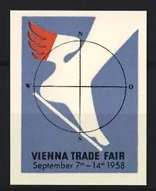 Reklamemarke Wien, Vienna Trade Fair 1958, Geflügelter Fuss