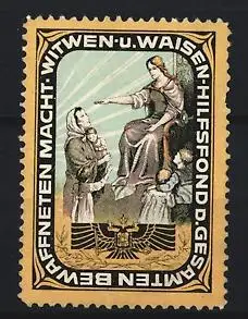 Reklamemarke Witwen- u. Waisenhilfsfond, Frau mit Kindern