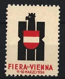 Reklamemarke Wien, Fiera di Vienna 1934, Adler mit Schild